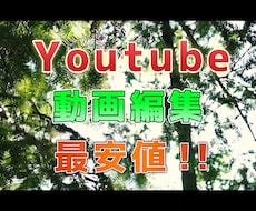 Youtubeの動画編集を最安値で承ります 最安値でYoutubeの動画編集を依頼したい方に！