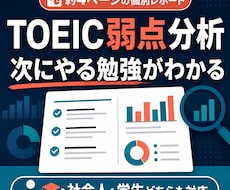 TOEICの弱点と勉強法を個別分析します 約4ページの個別レポートで学習の優先順位が分かる