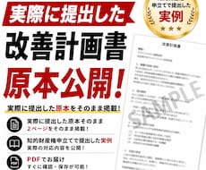 実際に提出した改善計画書を公開します イメージ1