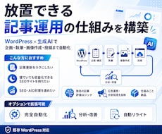 記事生成×自動更新で放置できる記事環境を構築します イメージ1