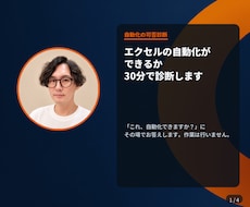 エクセルの自動化ができるか30分で診断します その場でお答えします。作業は行わない診断だけの出品です