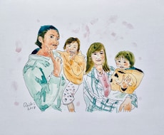 お祝いなどの贈り物に水彩画で似顔絵等お描きします イメージ1