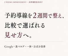 高単価レストラン向け｜予約導線を2週間で改善します イメージ1