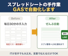 スプレッドシートの手作業をGASで自動化します イメージ1