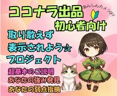 ココナラ出品基礎戦略✰60分✕2回✰ご提供します 表示されようプロジェクト✿ビギナー向け✿初回ご利用特典あり
