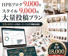 HPBブログとスタイルを各９０００投稿します 1.5ヶ月でページ内キーワードとPV導線を強化