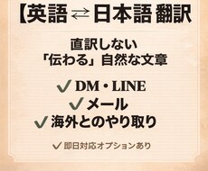 英語⇄日本語　翻訳直訳しない「伝わる文章」にします イメージ1