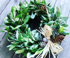ドライになる材料でフレッシュリースを作ります 生花からドライになるまで長く楽しむことができます