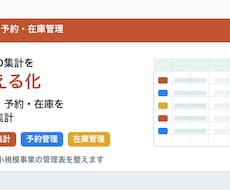 売上・予約・在庫の集計表を作成します イメージ1