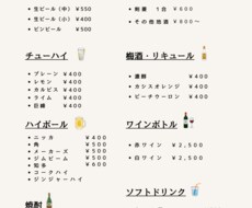 メニュー表を作成します イメージ1