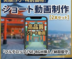 高品質なショート動画を2本制作します 1本あたり1500円で丁寧に制作します！