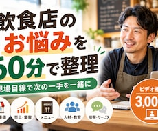 飲食店のお悩みを60分で一緒に整理します イメージ1