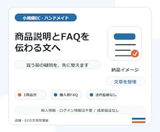 ネットショップ商品説明文とFAQを整えます イメージ1