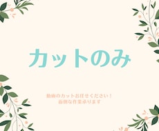最短2日納品！カットのみ作成致します YouTube等の大変な作業お任せください！