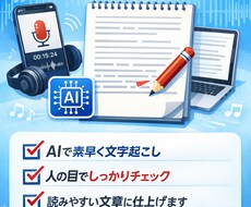 動画や音声の文字起こしを丁寧に行います イメージ1