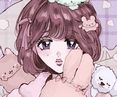 かわいいアイコンをお好きなタッチで描きます 懐かしアニメ、少女漫画のような絵柄が得意です♪現代風にも！