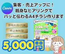 想いが伝わるA4チラシ・フライヤー作成します イメージ1
