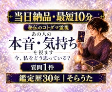 最短10分　当日納品　質問1件　あの人の本音視ます あの人の気持ちや本音を視ます｜短文鑑定｜秘伝のコトダマ霊視