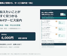 原稿と写真からサービス案内をA4一枚に整えます イメージ1