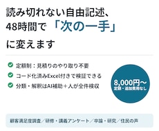 アンケート自由記述を定額・48時間で分析します AI×データサイエンティストが要因まで深掘り分析