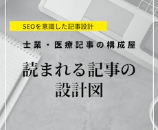 士業・医療・管理部門向けサイトの記事構成を行います 読まれる記事の土台を作ります｜SEO対応