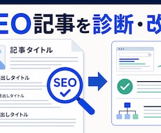 既存記事をSEO診断し改善案をお渡しします 検索意図から構成・導線まで改善点を整理します