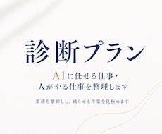 その仕事、AIに任せる？自分でやる？整理します 【診断プラン】業務を棚卸しし、AIに任せられる作業を見極める