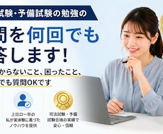 司法試験・予備試験の勉強の質問を何回でも回答します 勉強でわからないこと、困ったこと、相談なんでも質問OKです