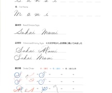 筆記体で名前の書き方サンプル5ネームお作りします イメージ1
