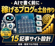 AIで書ける15記事設計【サイト設計&見直し】ます リサーチ済み設計書＋AIプロンプト15本付きでブログが加速