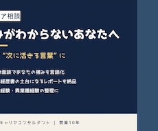 強みがわからないあなたへ｜経験を言語化します イメージ1