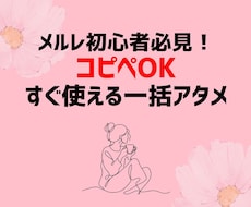 コピペで即使える！メルレ一括アタメ教えます イメージ1