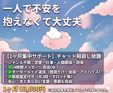 1ヶ月チャット相談し放題◆夜の孤独に寄り添います 1週間お試しプランも有り◎チャットでモヤモヤを解消します