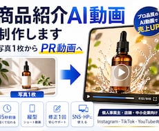 商品写真からAI商品紹介動画を制作します Instagram・TikTok・YouTube向けに制作