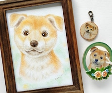 うちの子似顔絵とブローチ／キーホルダー作ります 写真には残らない、そのコらしさを原画とブローチに