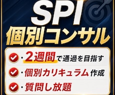 SPI個別コンサル！あなたを2週間で通過させます 毎日チャットでサポート！あなた専用カリキュラムで最短攻略