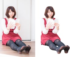 写真の切り抜きをします 《JPEG・PNGなど》背景白抜きや透過画像の作成ができます