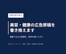 美容・健康のLP・広告原稿を書き換えます 美容・健康・治療院の広告実績。訴求を落とさず書き換え