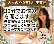 大人のやり直し英語★30分で英語のお悩みを聴きます 元中学教員28年のプロが優しく対応！英語が苦手な方の味方です