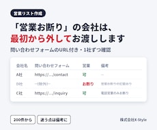 営業お断りの会社を除いた営業リストを作ります イメージ1