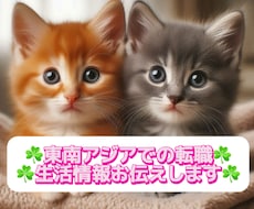 東南アジアでの転職／生活☘️お話聴きます イメージ1