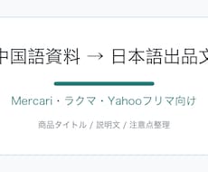 中国語資料から日本向けの商品説明文を作成します イメージ1