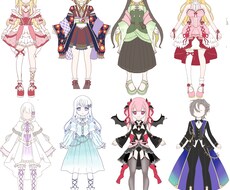 衣装やキャラクターのデザイン資料作ります 新衣装や絵師さんに送る資料に！