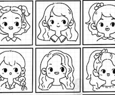 シンプルオシャレな線画似顔絵描きます イメージ1