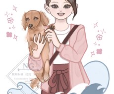 可愛い人物×動物(ペット)イラスト描きます イメージ1