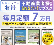 不動産特化！SNS投稿画像・動画制作&運用します 【毎月定額サブスク】デザイナー歴5年 / 不動産運用実績あり