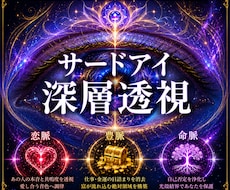 三眼深層透視｜全てを視透かし、宿星霊譜を調律します 繰り返す苦しい愛・仕事の停滞。魂の不協和音を整え望む未来へ