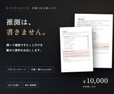 同業10社を数えて現状レポートを作ります イメージ1