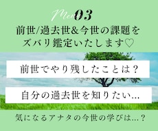 前世/過去世&今世の課題をズバリ鑑定いたします 気になる前世/過去世から今世の課題や学びまで、鑑定します♡