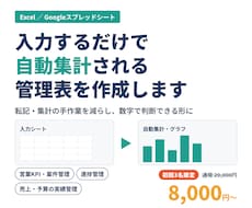 Excel・スプシで自動集計管理表作成します イメージ1
